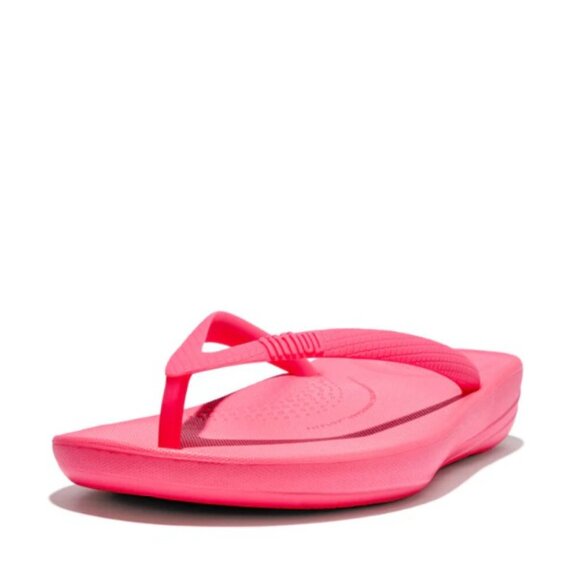 NWT Fitflop IQushion Flip Flops MSRP $38 Pop Pink - Picture 1 of 12